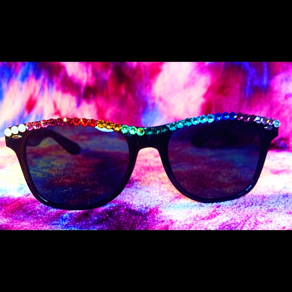 Wayfarer Sunglasses Swarovski Rainbow Embellished
